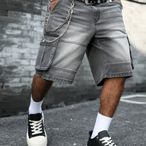 Men's Heavy-Duty Distressed Denim Shorts