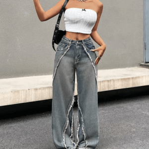 Women's High-Waisted Wide Leg Jeans